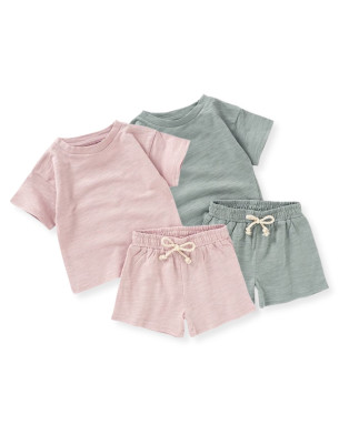 Organic Cotton Toddler Clothing Set, Summer Set
